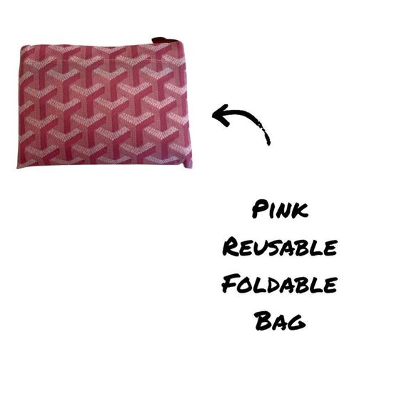 Pink Reusable Foldable Tote - Picture 2 of 2